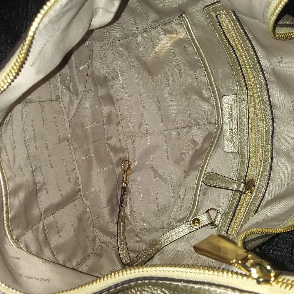 Large Gold Michael Kors Hobo Bag with Storage Bag - Picture 12 of 14